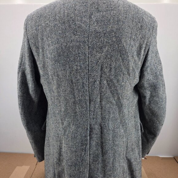 Jos A Bank Mens Harris Tweed Blue Gray Herringbone Unstructured Sports Coat 44 - Picture 4 of 10